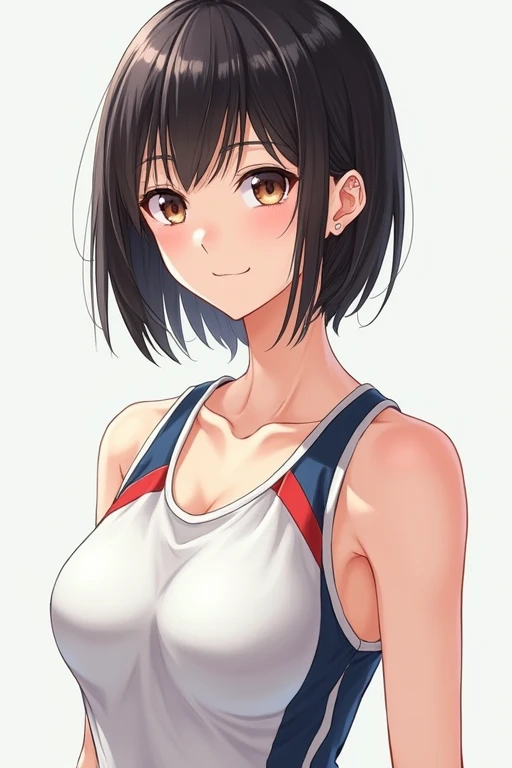 ((Highest quality)), ((masterpiece)), (detailed), One person, Japanese,Gym suit,,Fair skin,clear,high school student,Slightly shorter hair