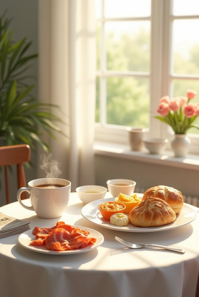 Morning breakfast vage in dinning table image