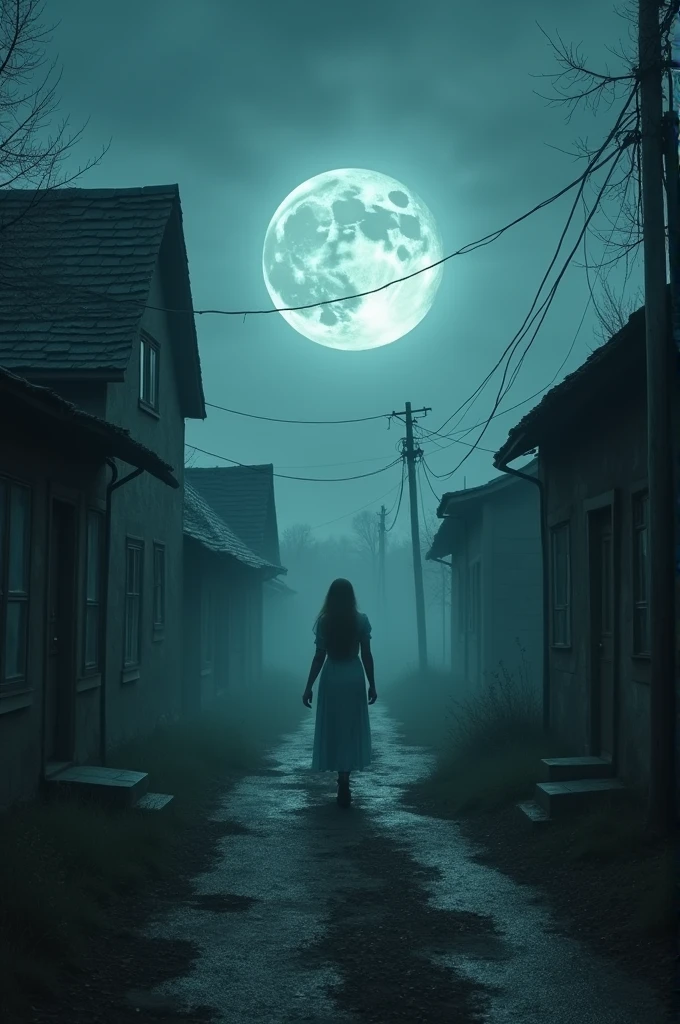 Visuals: A slow pan over a deserted, eerie village under a bright full moon. A chilling background score sets the mood.
Voiceover: "In a small, forgotten village, every full moon brings a terrifying curse. Villagers whisper tales of a ghostly figure—a woman who roams the empty streets. They say that anyone who lays eyes on her disappears...forever."