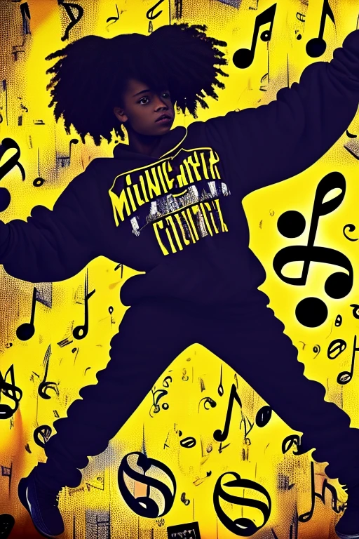 A background filled with scattered musical notes in various sizes and colors
A background completely filled with scattered musical notes in various sizes and colors, covering the entire screen.
beautiful girl colorful image
Dance hiphop Dance CREW Waacking Dance
Punking
gorilla dancer、
black medium hair black medium hair
Five fingers Baggy clothes Baggy clothes