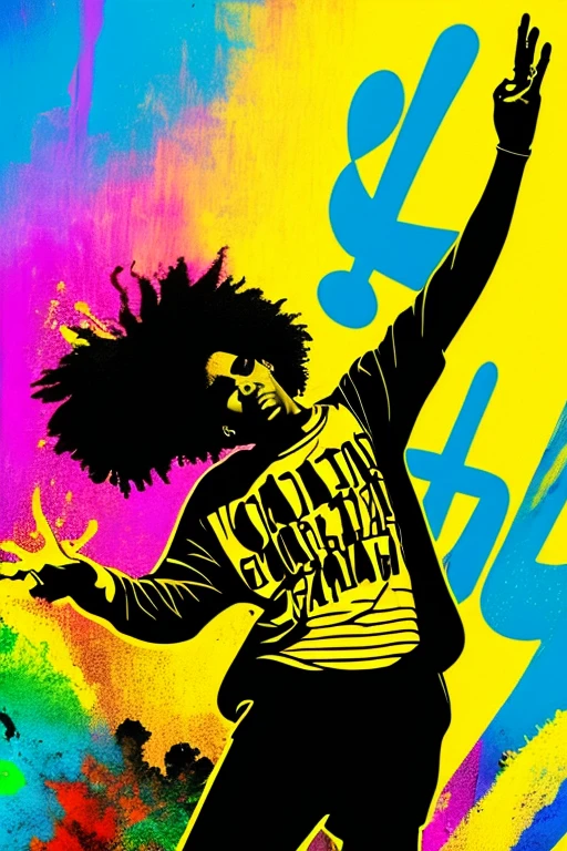 A background filled with scattered musical notes in various sizes and colors
A background completely filled with scattered musical notes in various sizes and colors, covering the entire screen.
beautiful girl colorful image
Dance hiphop Dance CREW Waacking Dance
Punking
gorilla dancer、
black medium hair black medium hair
Five fingers Baggy clothes Baggy clothes