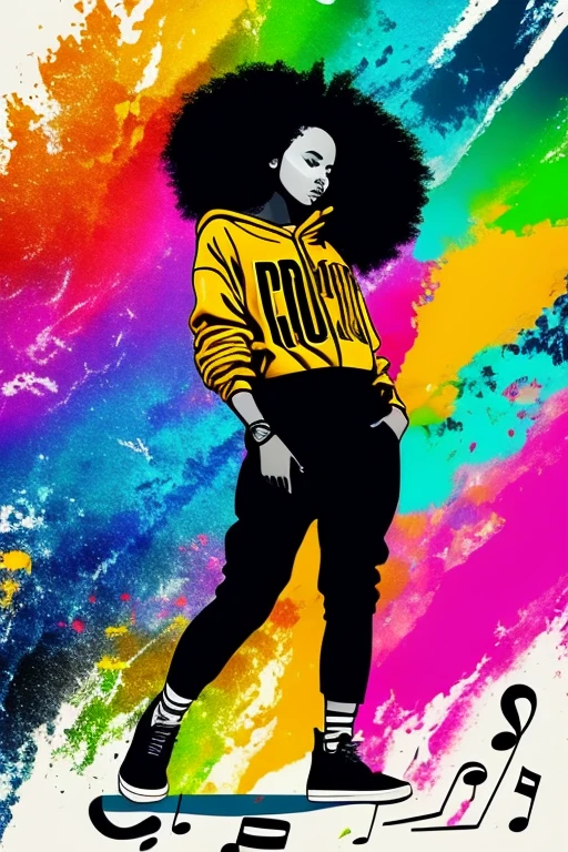 A background filled with scattered musical notes in various sizes and colors

A background completely filled with scattered musical notes in various sizes and colors, covering the entire screen.

beautiful girl colorful image

Dance hiphop Dance CREW  Waacking Dance

Punking 

gorilla dancer、


black medium hair black medium hair 

Five fingers Baggy clothes Baggy clothes
