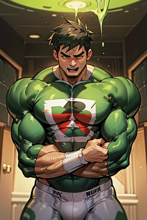 Danny Phantom, ghost, hypnosis, jock, conversion, locker room hallway, hyper muscles, jockstrap, bro, meathead, hypnotized, brainwashed, brainwashing, big dumb jock, football. Danny Fenton is hypnotized by Dash to assimilate and become another dumb cocky smirking fitness-obsessed bodybuilder football jock bro. Glowing green eyes. Growing bigger muscles and crotch bulge. Hyper crotch bulge. Massive bulging crotch. Big balls. Big biceps. Big triceps. Big traps. Broad shoulders. Big meaty pecs. Big thighs. Thick glutes. Football team assimilation. Black hair. Deep dull voice. glazed expression. dumber and dumber. Open mouth. Clothes turning into a football uniform. Forgetting. Number 13 on his football uniform. IQ drain. Mindless. Brainless. Brute. Brutish. Brutification. "I feel like I ... I ... I'm a ... I'm a .... "Bro, I feel ... kinda ... uhhh ... stupid...? Like, ... my head gets ... dumber, and ... dumber, and ... dumber..... I'll ... be dumb ... for Coach.... Bigger and bigger ... dumber and dumber.... Huhuhuh.... Yes, Coach. A good dumb jock is big and dumb. A good dumb jock's what I'll become.... Must grow big..... Must grow dumb.... Don't think.... Obey Coach.... Yes, Coach, I must obey.... The Big Dumb Jocks are here to stay.... Protect the QB. Whatever you say.... Dash, ... is my quarterback.... Dash ... is my bro...." Chuckling vapidly. Drooling. Hyper biceps. Hyper triceps. Broad shoulders. Thick, meaty hyper pecs. Hyper traps. Big deltoids. Big lats. Tank tops. Blank stare. Open mouths. Vapid. bro. bodybuilder. IQ drain. Jock. hypnosis. dumber. Big crotch bulges. Dumbing down. Brainwashing. Giant muscles. Hyper muscles. Dumber and dumber. Bigger and bigger. Muscleheads. Meatheads. Jocks. Hypnotized. Brainwashed. Brainwashing. Subliminal hypnosis. Flexing. Tall and muscular. mindless. Brainless. Jock bro assimilation. Integration. Conformity. Brute. Musclehead.