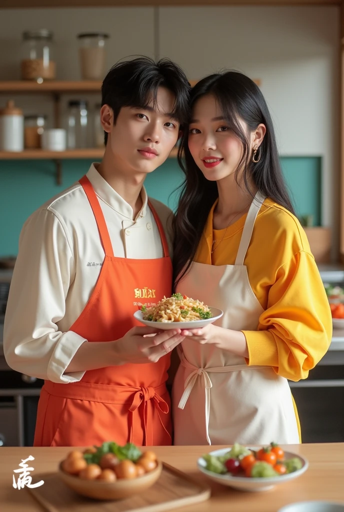 Cute gourmet couple kpop suitable for music background