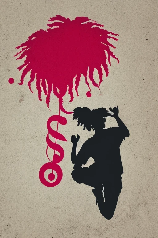 A background filled with scattered musical notes in various sizes and colors、
Creative logo illustration of a silhouette with dreadlocks and red headphones,
A background completely filled with scattered musical notes in various sizes and colors, covering the entire screen.
beautiful girl colorful image
Dance hiphop Dance CREW Waacking Dance
Punking
gorilla dancer、
black medium hair black medium hair
Five fingers Baggy clothes Baggy clothes