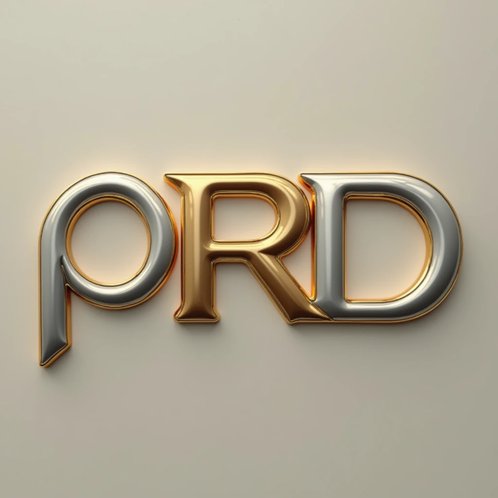 Create a gold and silver logo with these letters (P  L  R  rd) "in that same order"