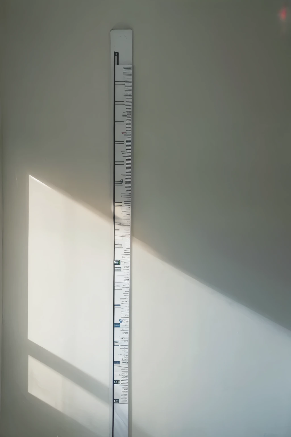 white prison wall with height ruler on both sides for photos 