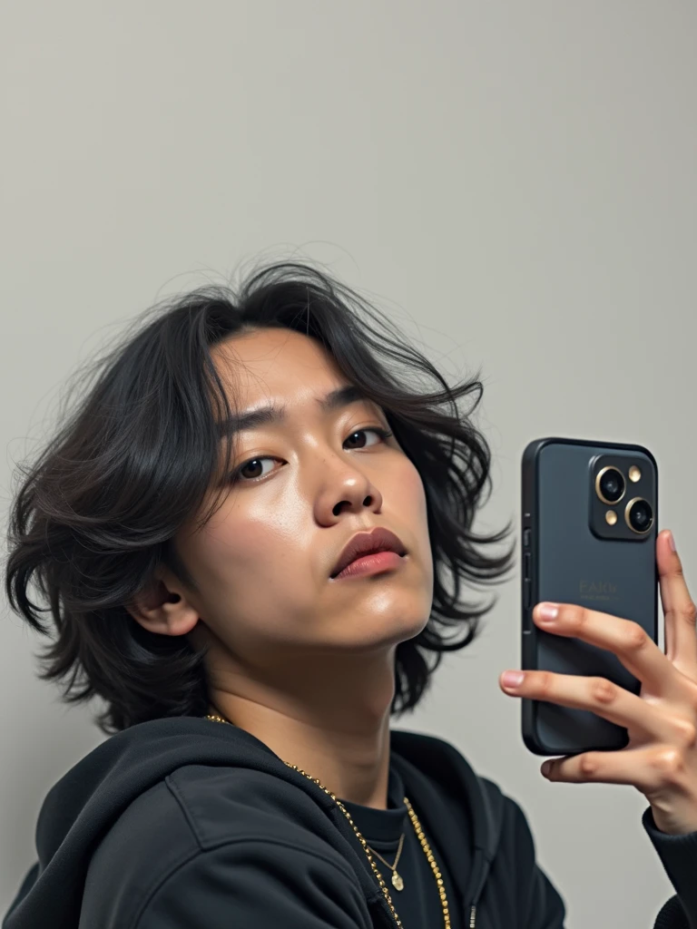BTS's Jungkook takes a picture of me grabbing me from behind with a serious face like mine