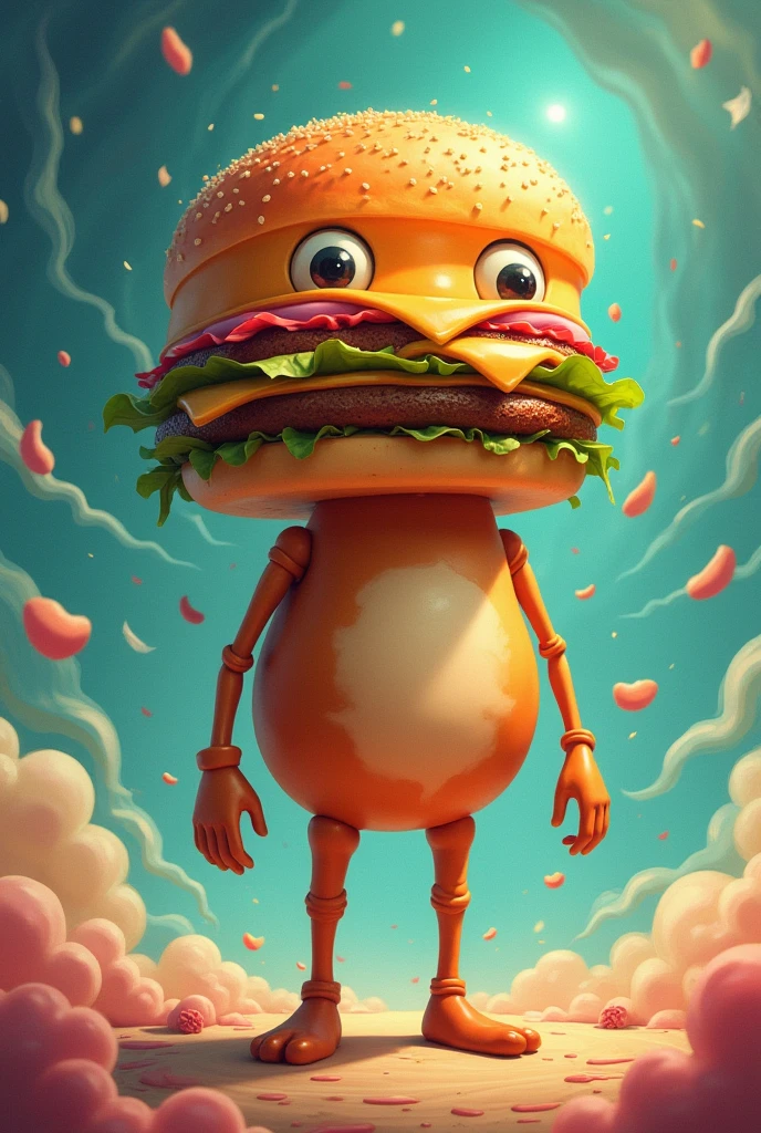 Burger dream man cartoon