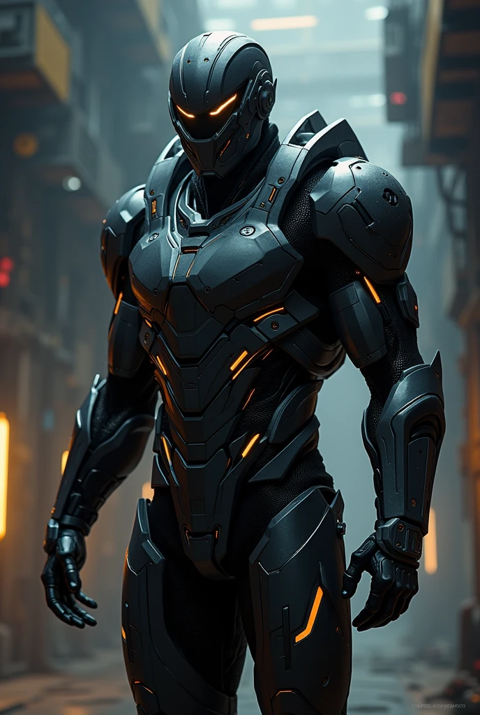 Create a character with black and gray armor called teknox