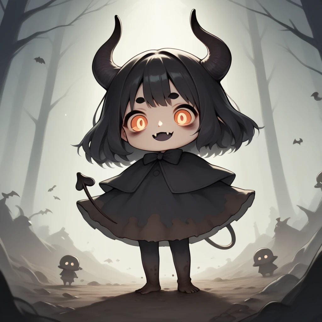 score_9, score_8_superior, score_7_superior, score_6_superior, score_5_superior, score_4_superior, Cute dark horror fantasy in cartoon style, CG Digital Art, Mud Demon, , 