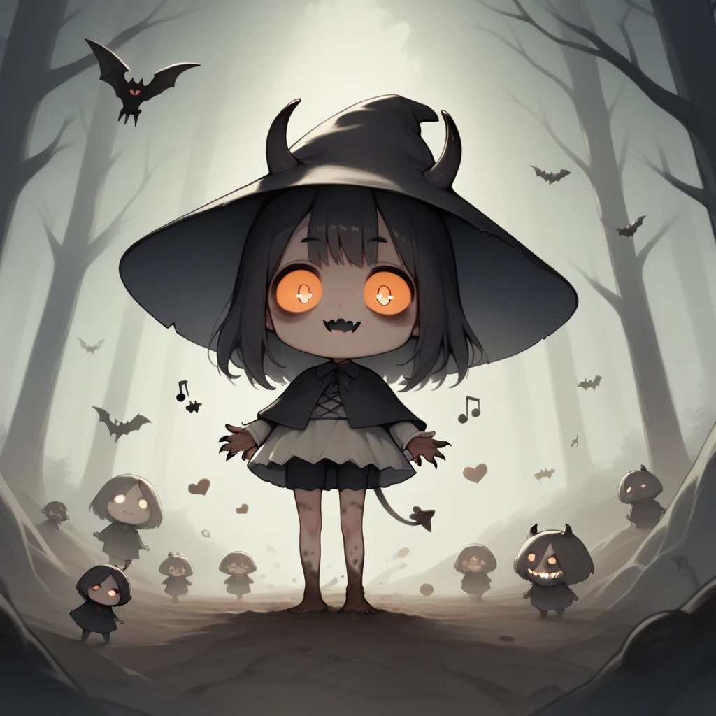 score_9, score_8_superior, score_7_superior, score_6_superior, score_5_superior, score_4_superior, Cute dark horror fantasy in cartoon style, CG Digital Art, Mud Demon, , 