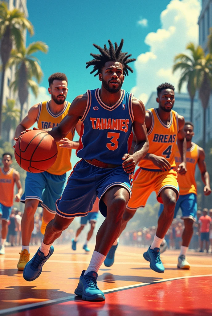 Generates a photo of some basketball players called tahamies 