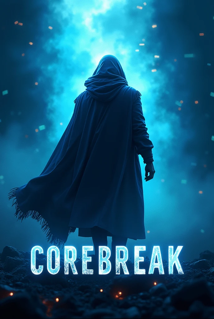 Can you create a book cover for me on the topic "Corebreak - a multiplayer online game developed step by step with Godot" ? It should contain blue and black as colors