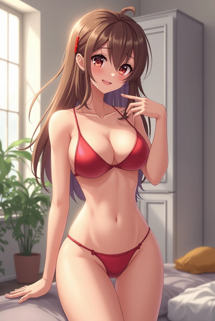 Naked anime girl without bras and panties with big ass and tits