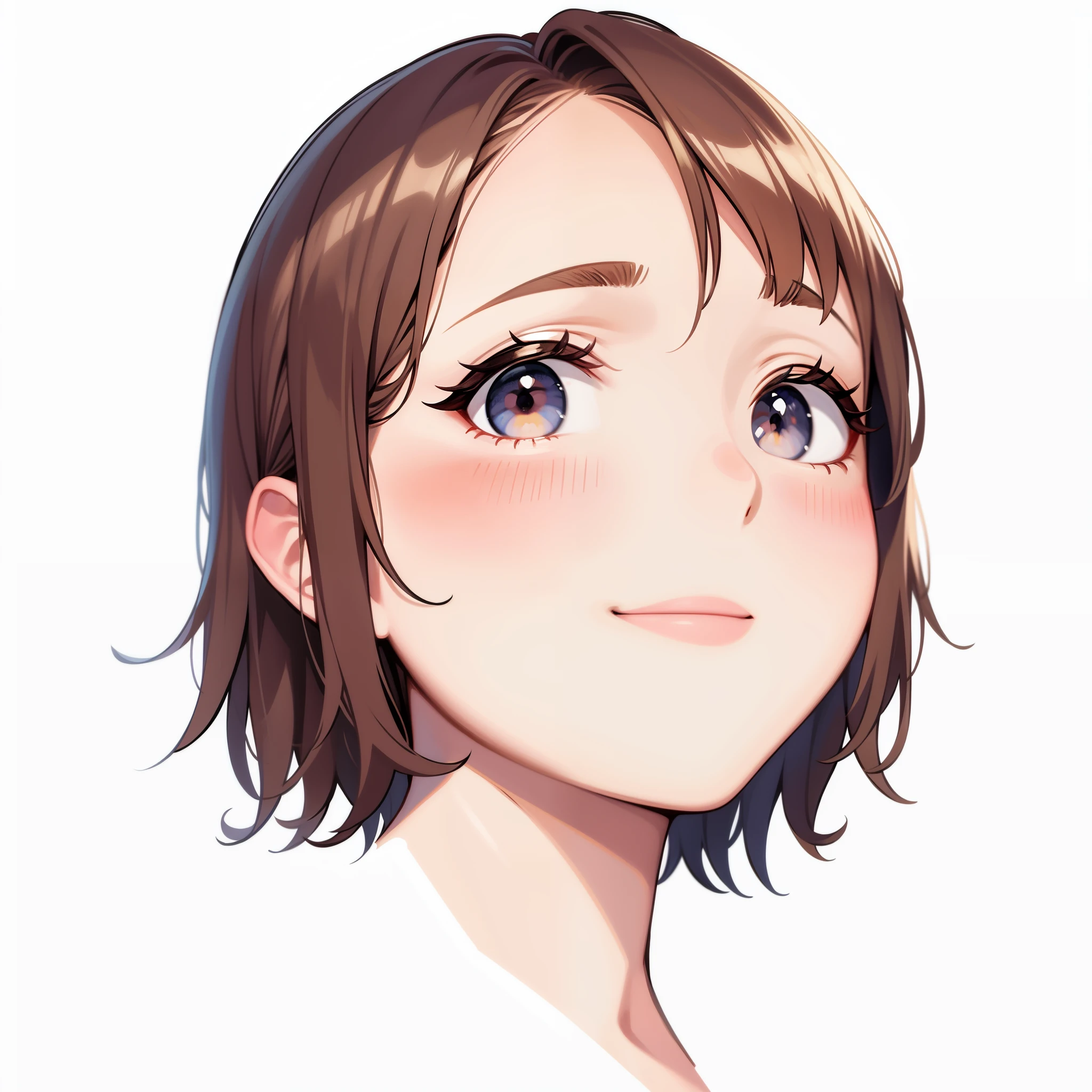 masterpiece、high quality、Very detailed、One woman、Late 20s,solo、((Details)),,(Short Hair),,smile、Face close-up、Looking into the camera、office、Anime Style、2D,(Open your mouth:-1),(Showing teeth:-1)