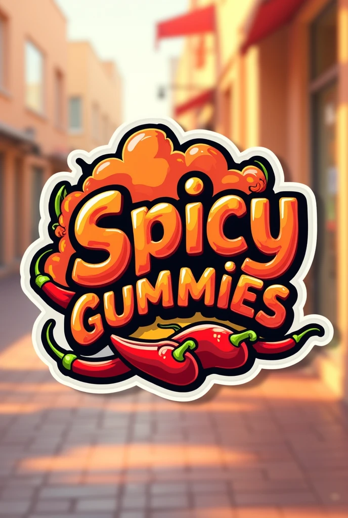 I need a similar image with the entrepreneurship logo for a sticker that says spicy gummies