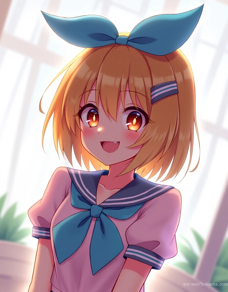 Angela wearing sailor uniform sweet smile