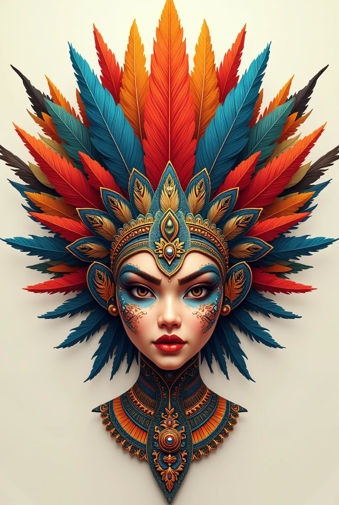 Create a beautiful illustration of Philippines mask-headdress design that feels like representing "WIKA" vibes (Front view). No human, must be only headdress. With Philippines symbolism