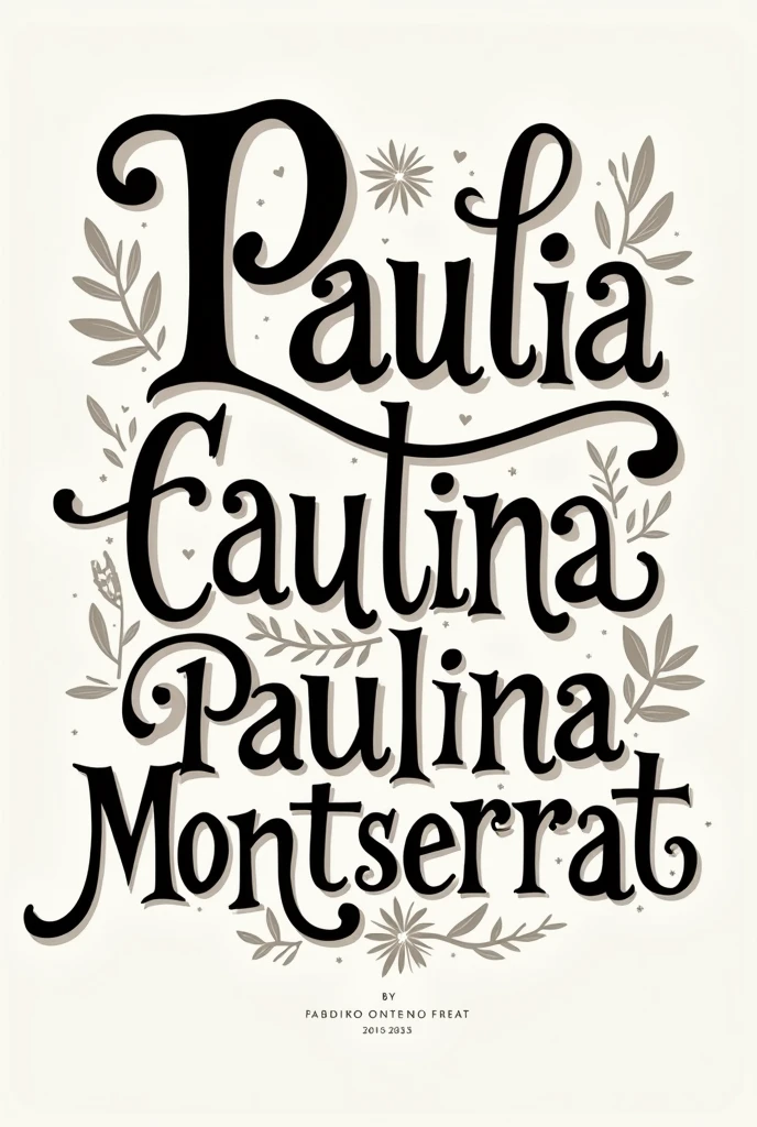 PAULINA MONTSERRAT name with different types of letters