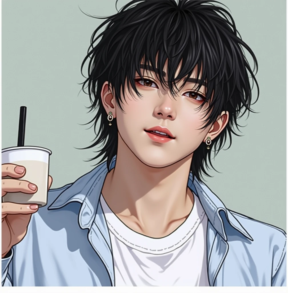 Real photo, reality, {high resolution}, {{male1名}}, {{Highest quality}}, , (8k, Highest quality, masterpiece:1.2, Very detailed), (Realistic, photoRealistic) , male, Ulzzang is cool, Handsome, Ulzzang, Korean, Facing forward, Blonde center part, Earrings, smile, Beautiful duo, Korean Star, White shirt, Smiling with a park in the background, Hall々It is said that, manly