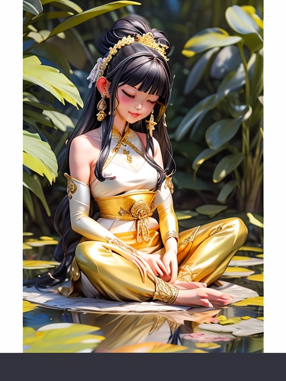 (Buddhist paradise、Gold Dust、silver、Ruri、agate、Several large crystals)、Kannon Bodhisattva、Amitabha is coming、Golden aura shining、白silver色の明るい世界、Flowers are blooming all over the place、Seated on a lotus pedestal、Official artwork、(masterpiece、highest quality、High resolution、8k)、The composition is excellent、
