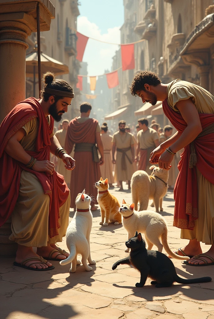 roman empire cats and normal people are getting well and teaching each other