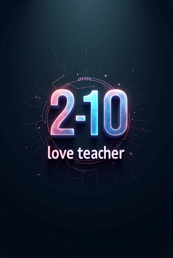 Make a logo that says 2/10 love teacher จักร , making it look futuristic. Interesting and mysterious