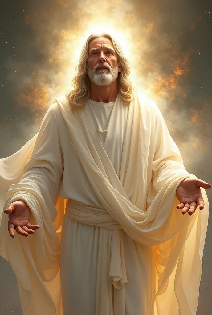 Jesus facing me with his clothes as white as snow