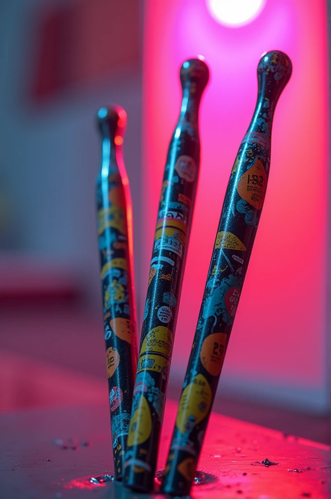 Decorated drumsticks inspired by Olivia Rodrigo 