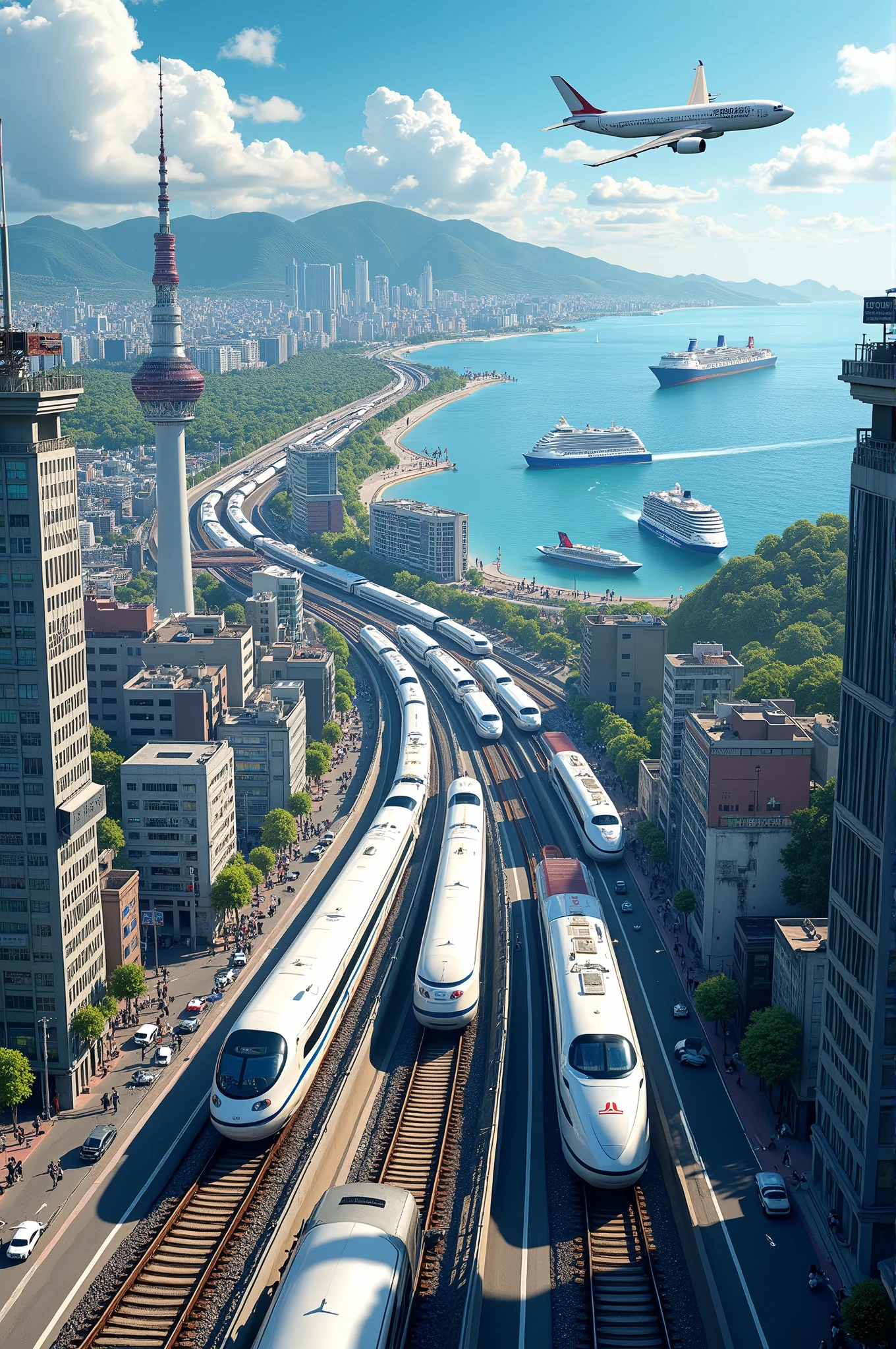 Transportation systems in japan including land, air, water