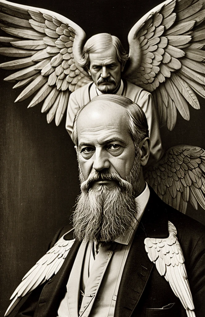 Sigmund Freud with angel wings