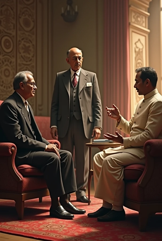 Babasaheb Ambedkar with Mahatma Phule and chatrapati Shahu Maharaj conference fictional image