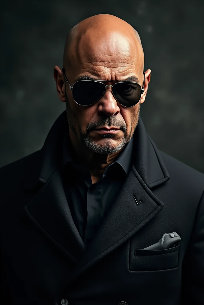 a detailed portrait of Samuel L. Jackson as Nick Fury from Marvel comics, wearing two side  eye patches, highly detailed facial. dramatic pose, photo-realistic, 8K, cinematic, masterpiece