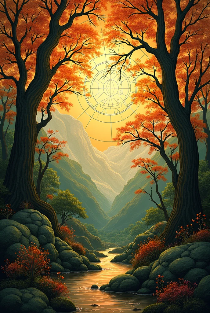 art deco:Stained glass,dull warm colors, intricate details. very detailed, Complex motifs, organic tracery, perfect composition, digital painting, art station, concept art, Smooth,, shape, T Masterpiece, highest quality, award-winning, High resolution, Landscape painting,Beautiful and amazing, Christian