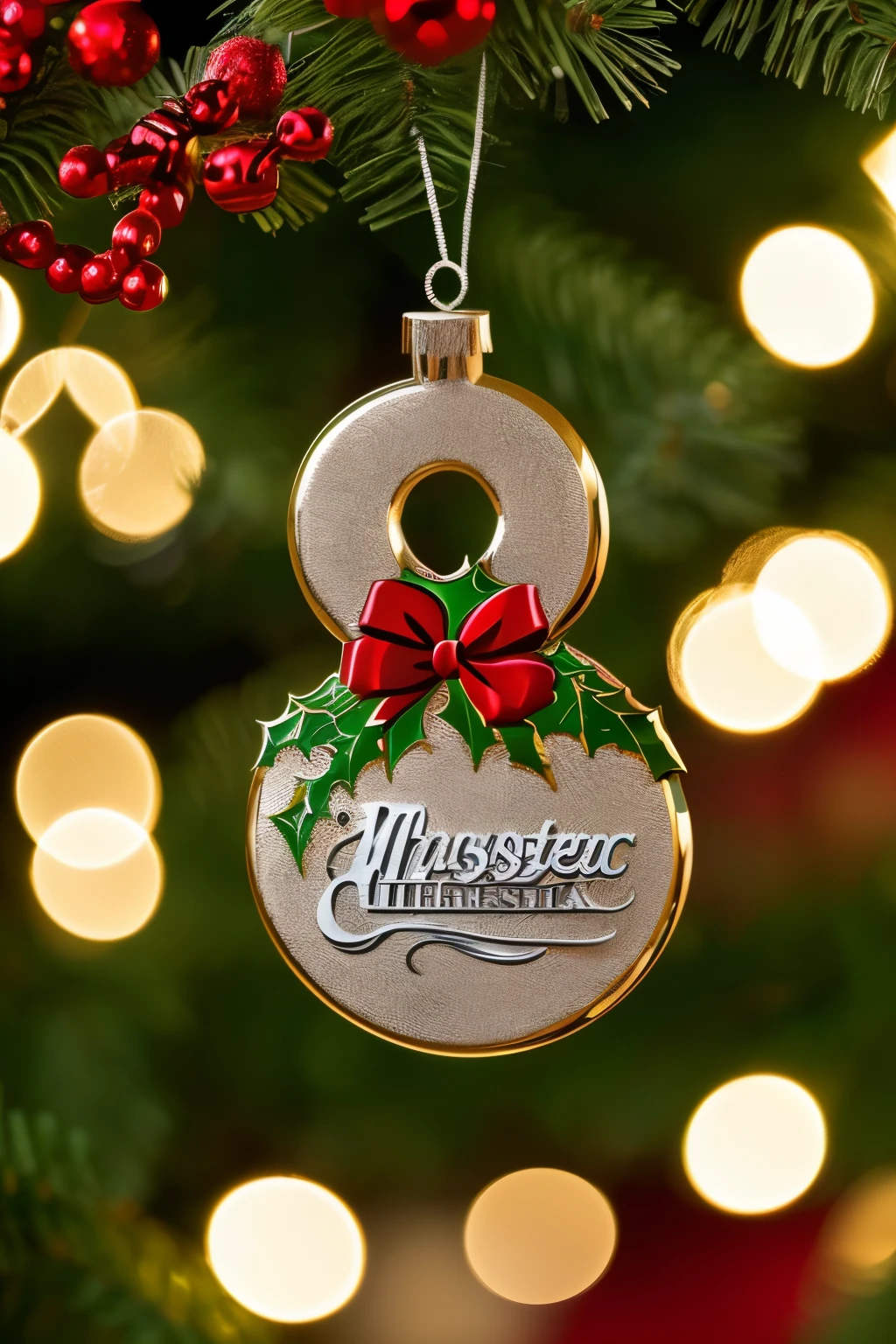 (Masterpiece: 1.2, Best Quality), Realistic, (Realistic Picture, Complex Details, Depth of Field), Best Quality, Masterpiece, Highly Detailed, Semi Realistic, A logo that portrays a company selling Christmas decors