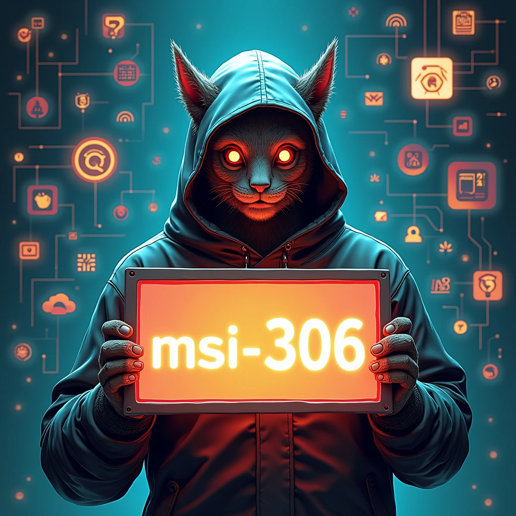 a highly detailed digital illustration of The teacher (the paper house) holding a sign that says "MSII-306" against a background filled with icons representing digital tools such as rs, iot, ai, cloud, wifi, etc, cinematic lighting, 8k, photorealistic, concept art style, vibrant colors, dramatic shadows, metallic textures, futuristic