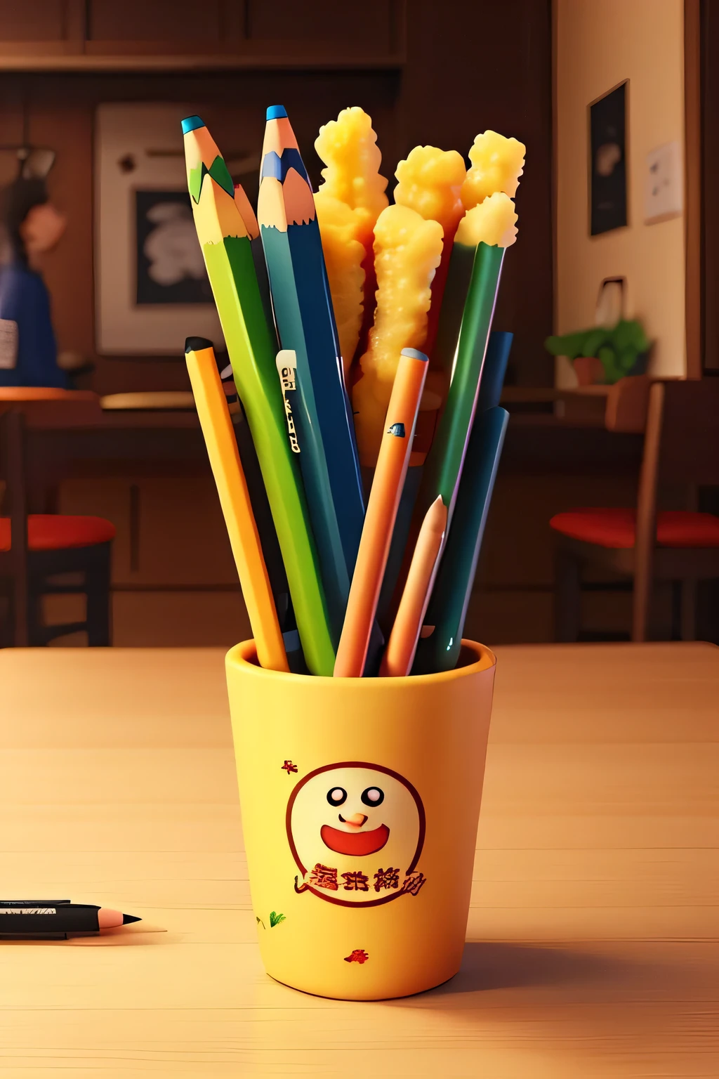 Pencil Tempura、The pencil has tempura batter on it、Pencil Tempura盛り合わせ