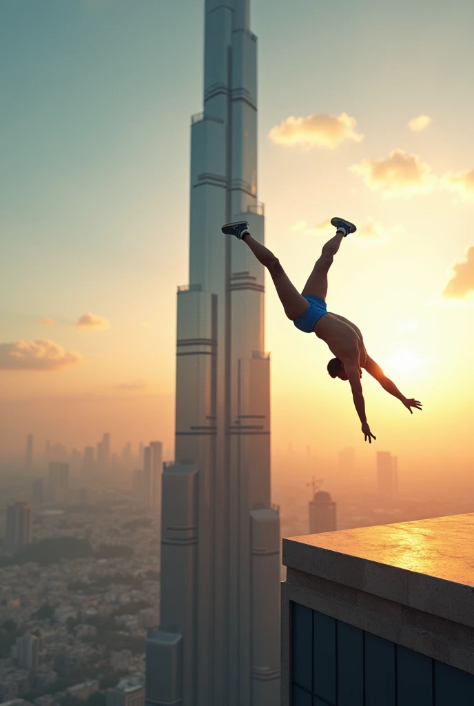 Front flip Top of Burj Khalifa