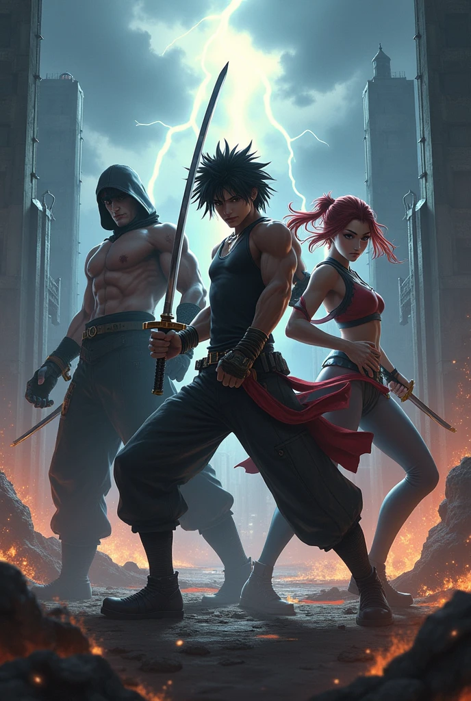 An image with Cage Maru, Strider Hiryu and Ryu Hayabusa together.