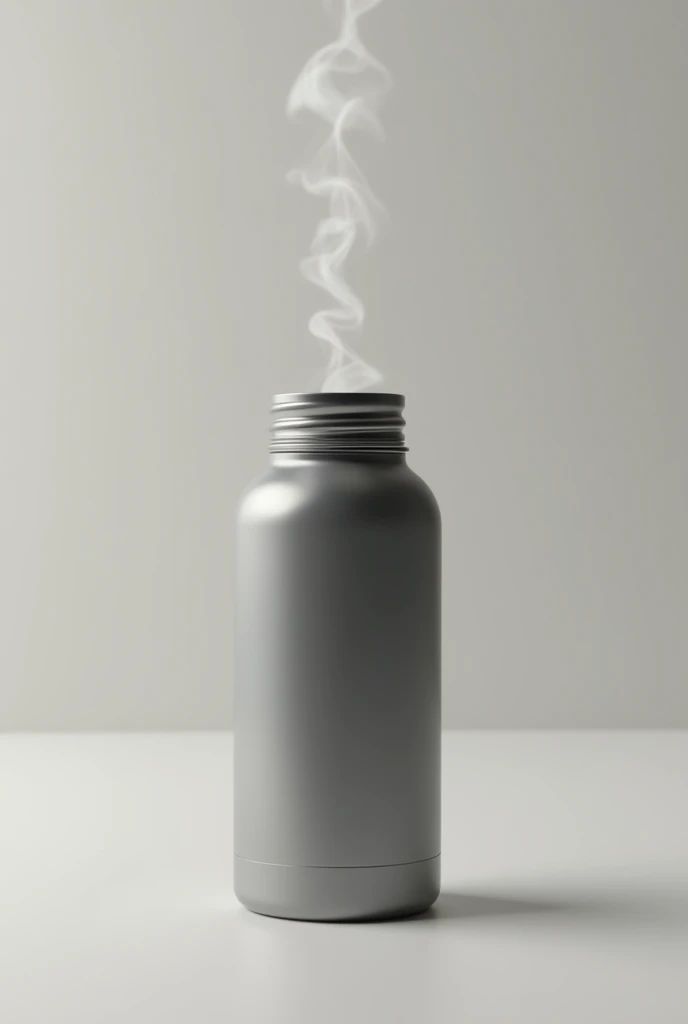 a closed thermos with hot liquid inside
