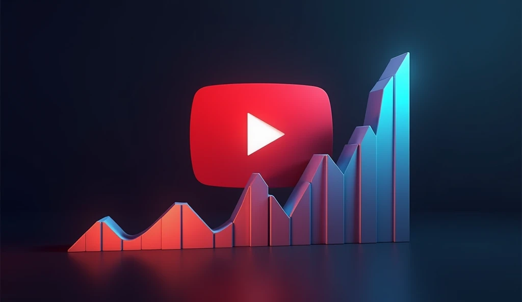 A YouTube Shorts logo, graph growing dark