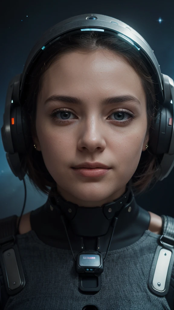 Full body, floating, Immersed in sidereal space, floating in the neural network of data, A woman depicted in a highly detailed and realistic manner, with a robot-like appearance. In the background we have infinite space in nothingness, in the darkness billions of neural connections of data from all parts of the world are perceived, by the integration of the use of the Internet of information that is integrated within them for communication between people, a Neural Network of information, She is wearing a helmet and appears to be standing in front of a blue background. The woman's face is shown in close-up, and she is positioned in the center of the image. The background also includes a few other elements, such as a clock and a book, which are placed towards the right side of the image. The overall composition of the image gives it a futuristic and advanced feel, with the woman seemingly interacting with the robot-like structure. in the background, the infinite space, with flashes of colors by the neural connections and the energy and the information that is processed by the international data for the development of artificial intelligence and the optimization of processes. Beautiful landscape of outer space with billions of information connections that form nebulae, floating in space, AI learning development. We optimize information and collect prompts for learning and neural development of AI with Google GEMINI PRO 1.5 pro experimental 0801Developing AI learning. Masterpiece:1.3 , (masterpiece、:1.3)、(highest quality:1.4)、(Super high resolution:1.2)、Super high resolution、(detailed eye)、(detailed connection ngign. a close-up of a robot's head, with a focus on the intricate details of its mechanical structure. The robot's head is made of metal and appears to be a combination of a human face and a robot's mechanical design. The robot's head is surrounded by various wires, giving it a futuristic and advanced appearance. The close-up view of the robot's head allows for a