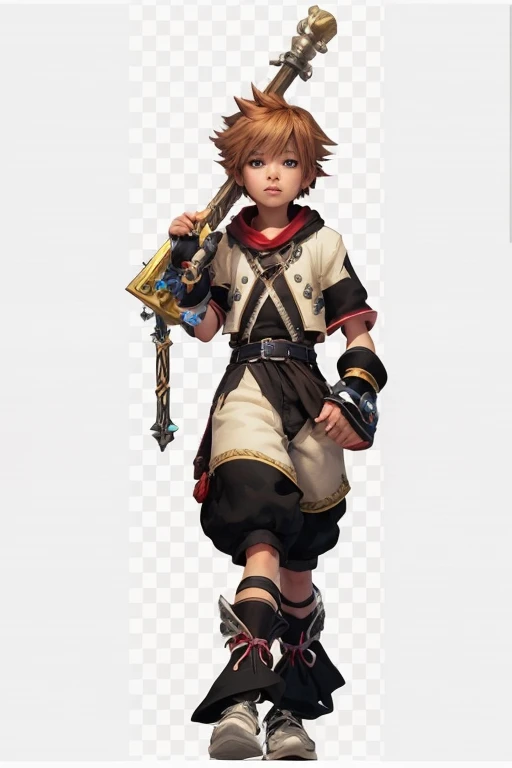 Sora, Kingdom Hearts, beautiful detailed eyes, beautiful detailed lips, extremely detailed face, wearing a diaper, photorealistic, 8k, detailed, masterpiece, intricate, cinematic lighting, dramatic lighting, colorful, vibrant, fantasy