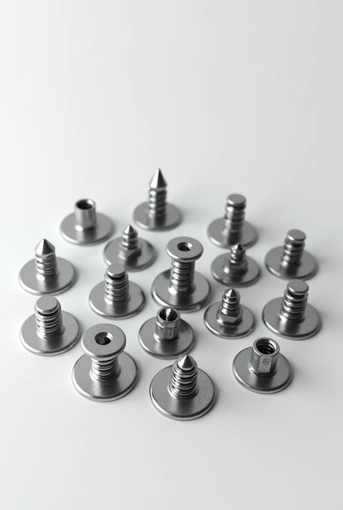 make an image of several rivets of different sizes arranged