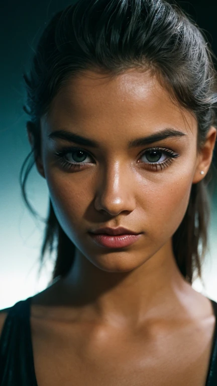Foto RAW, 25 year old Brazilian, dark make-up, hyperdetailed photograph, smooth light, Portrait of head and shoulders, cover,| (darkness:1.1), clouds, deep shadow, darkness, awarded photo, extremely detaild, incredible, fine-details, absurdrez, perfect beautiful woman extremely detaild, olhos e rosto extremamente symmetrical, extremely detailds, symmetrical, sharp piercing eyes lumen lighting, detailed clothing, smooth and glowing thin skin, subsurface brightness, [ (Psychedelic Paint Colors Color Burst: 1.21): : 0.15], Nikon D850 4 Camera Kodak Portra 400 Lens F1 Photography Film.6 Rich Colors Hyper-realistic Texture Realistic Lighting Dramatic Trending from Unreal Engine in Artstation Cinestill 800 Tungsten, Style-Neeko , (Good Heart: 0.7), (modest: 0.8 ), glad, excitado, (Rude: 0.8), parted lips, close portrait style-magic swirl
