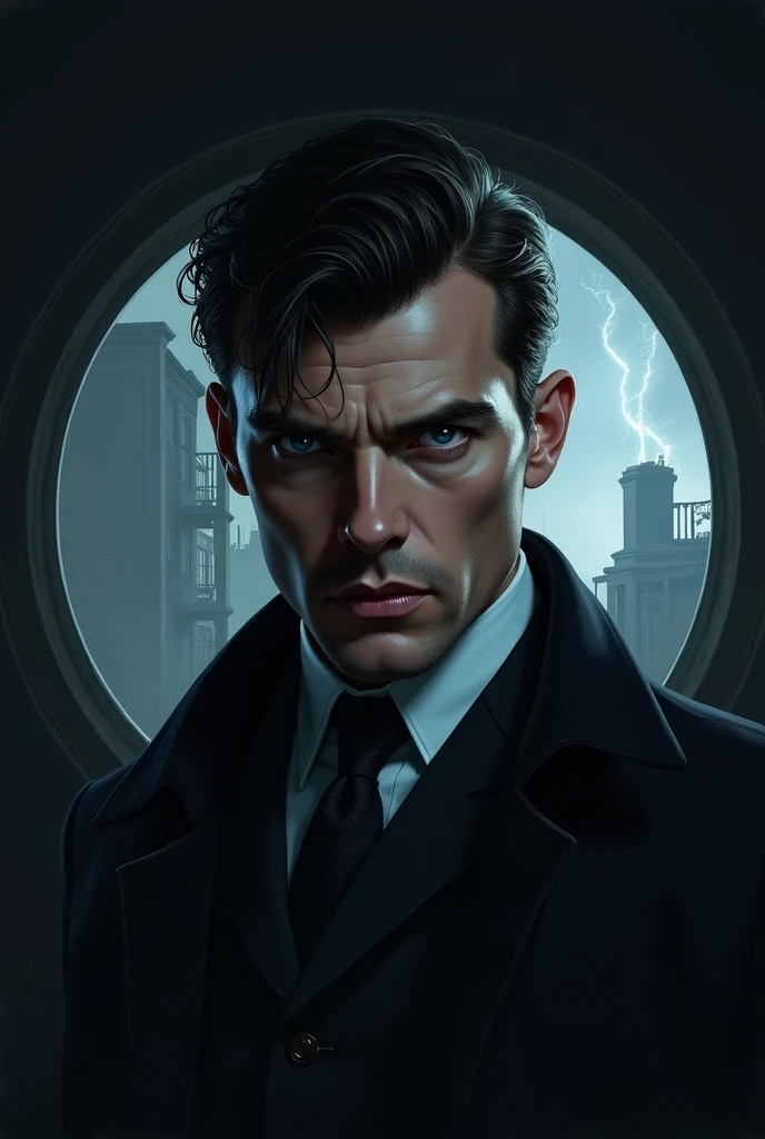 Create thomas Shelby pfp in round with thunder in his eyes
