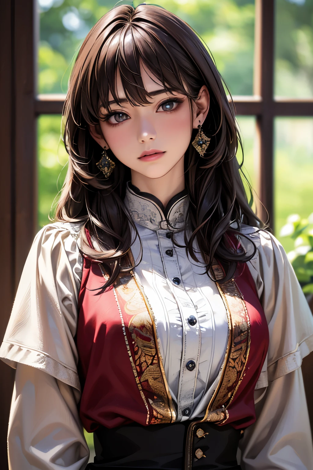 ((Highest quality)),(超High resolution),(Very detailed),(Detailed Description),((The best CG)),(masterpiece),Ultra-detailed art、(Highest quality、8k、32K、masterpiece)、(Realistic)、(Realistic:1.2)、(High resolution)、Very detailed、Very beautiful face and eyes、1 female、((:1.3))、Tight waist、Delicate body、(Highest quality、Attention to detail、Rich skin detail)、(Highest quality、8k、Oil paints:1.2)、Very detailed、(Realistic、Realistic:1.37)、Bright colors、