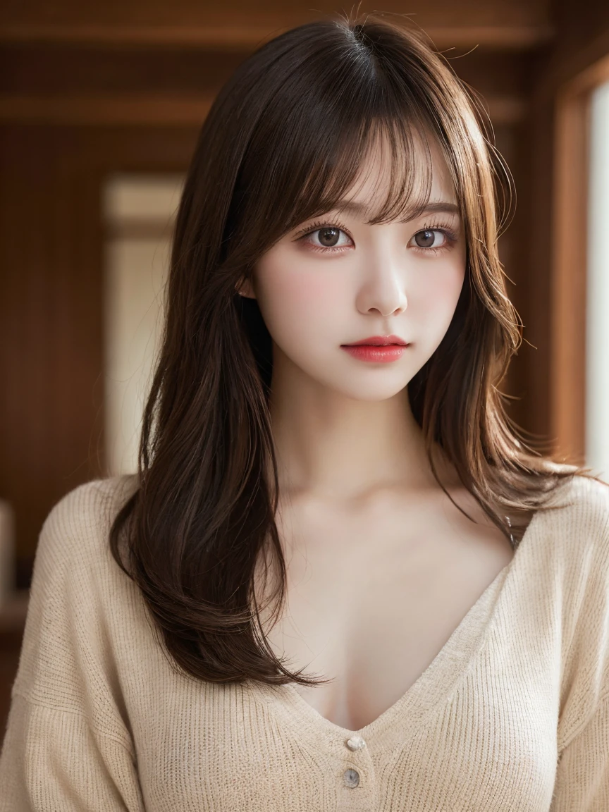 Highest quality, shape, Very detailed, In detail, High resolution, 8k wallpaper, Perfect dynamic composition, Beautiful attention to detail,,Medium Hair, Center of chest, Natural color lip, indoor,Japanese