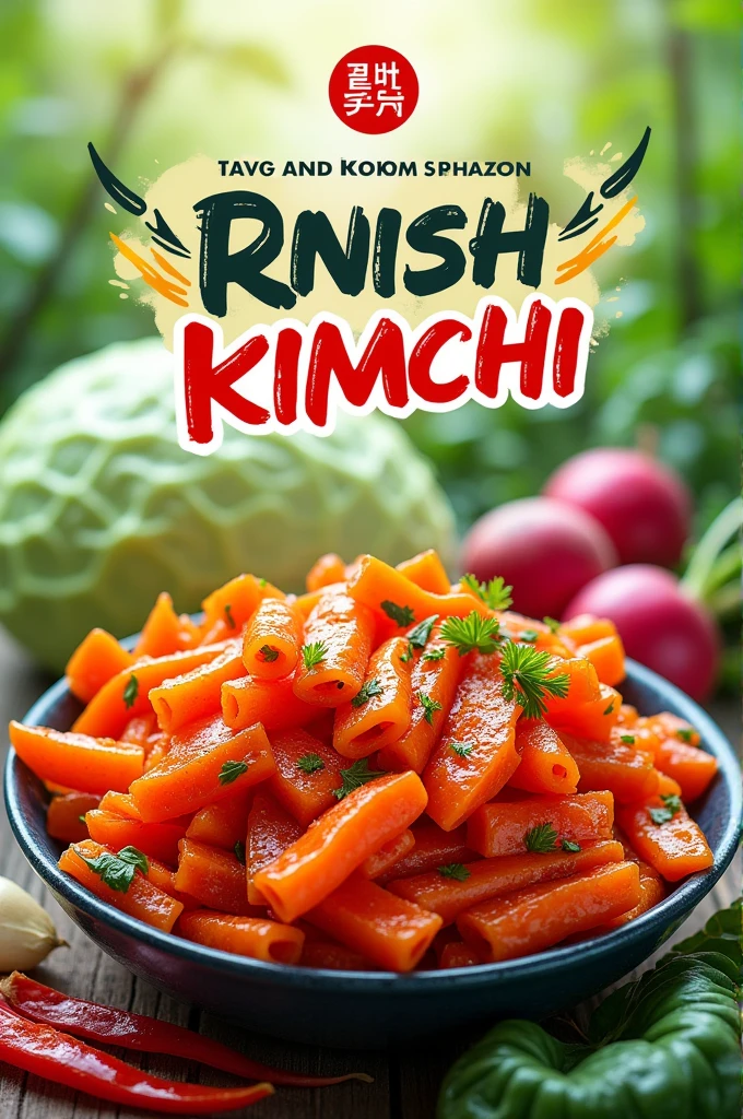 Create poster for advertisement.
Search our Brand logo in Google or , out product brand is OK! Kimchi origin from Miri Sarawak, Malaysia.
Poster with Korean elements and with attractive colour. List in cabbage Kimchi, radish kimchi, 2 in 1 kimchi radish pickles.